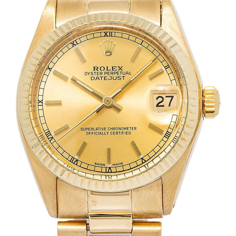Rolex DateJust 6824 Auto 18k YG President champagne Dial Women's Watch 31mm - 2