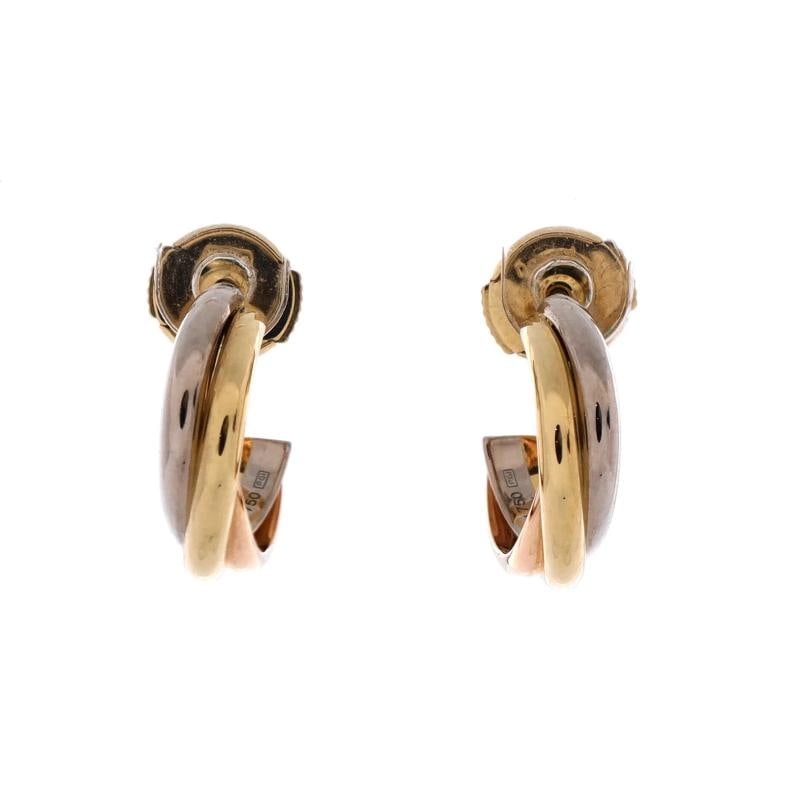Cartier Trinity Hoop Earrings 18K Tricolor Gold 13mm: Measurements: Height/Length: 13 mm, Width: 3.8 mm