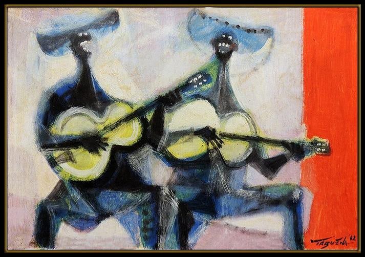 Romeo Tabuena Original Painting Oil On Board Signed Music Portrait Framed Art - 2