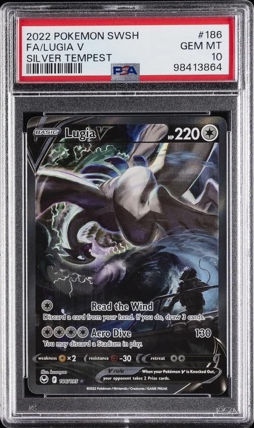 2022 POKEMON SWORD & SHIELD SILVER TEMPEST #186 FULL ART/LUGIA V PSA 10 (1 of 2)