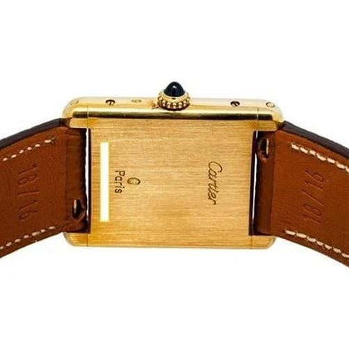 Cartier Tank Paris 78086 leather 18K YG Manual White dial Unisex Watch 25mm - 2