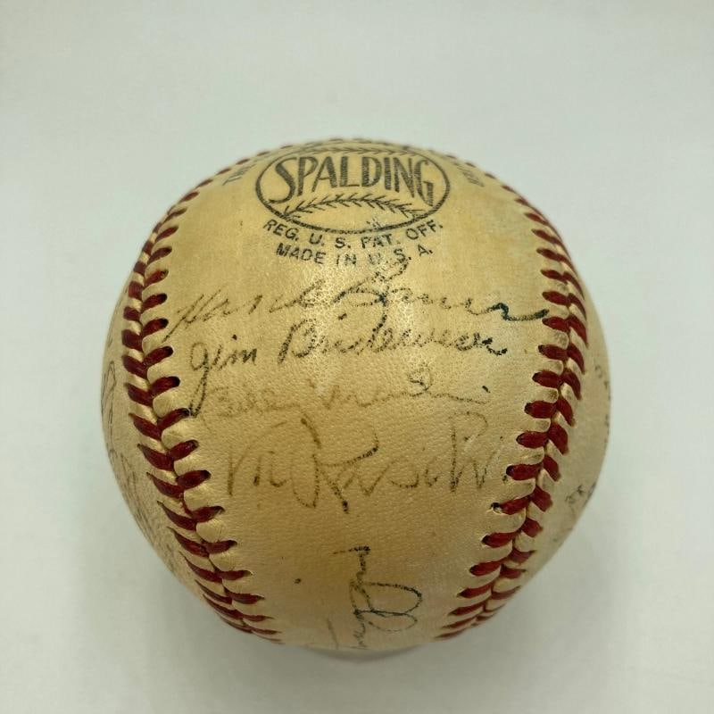 1951 Yankees World Series Champs Team Signed Baseball Mickey Mantle Rookie PSA - 3