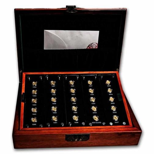 2007 China 25-Coin Gold Panda Proof Set (25th Anniv.) - Dmg Tray: 2007 China 25-Coin Gold Panda Proof Set (25th Anniv.) - Dmg Tray