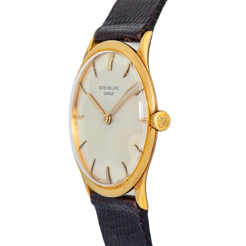 Patek Philippe Calatrava 2589 18k Yellow Gold Silver Manual Men Watch 33mm - 3