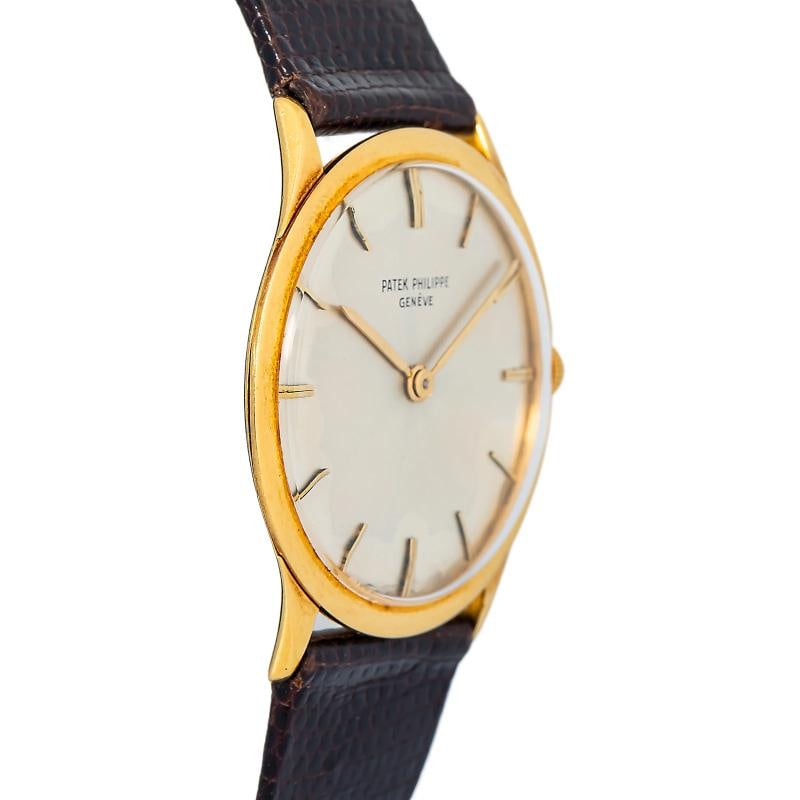 Patek Philippe Calatrava 2589 18k Yellow Gold Silver Manual Men Watch 33mm - 4
