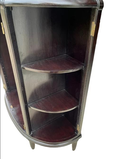 Dessin Fournir Aline Demilune Cabinet Mahogany & Macassar WITH KEY!! - 14