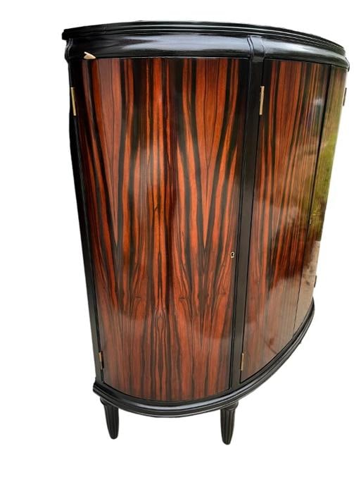 Dessin Fournir Aline Demilune Cabinet Mahogany & Macassar WITH KEY!! - 15