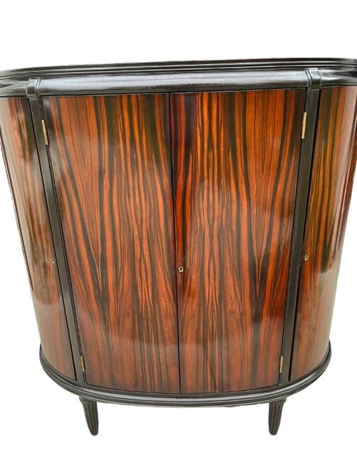Dessin Fournir Aline Demilune Cabinet Mahogany & Macassar WITH KEY!! - 16