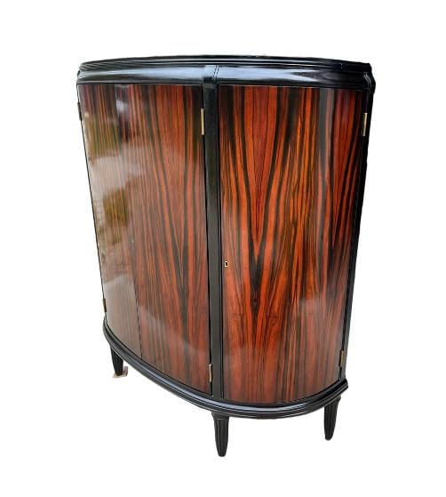 Dessin Fournir Aline Demilune Cabinet Mahogany & Macassar WITH KEY!! - 17