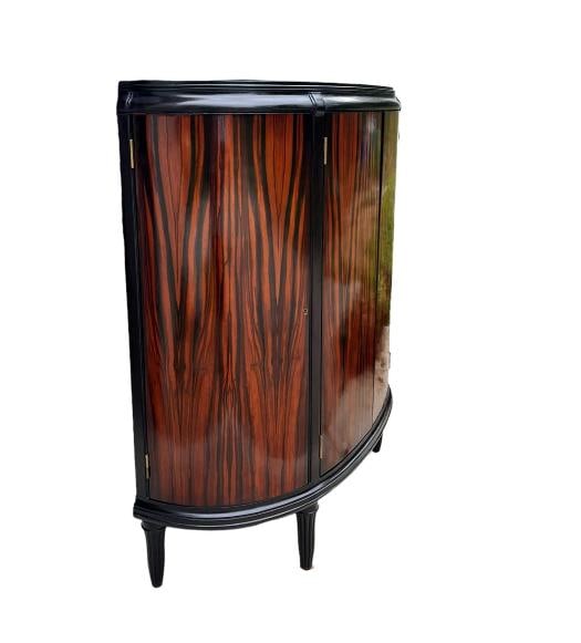 Dessin Fournir Aline Demilune Cabinet Mahogany & Macassar WITH KEY!! - 2