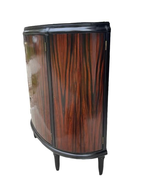 Dessin Fournir Aline Demilune Cabinet Mahogany & Macassar WITH KEY!! - 3