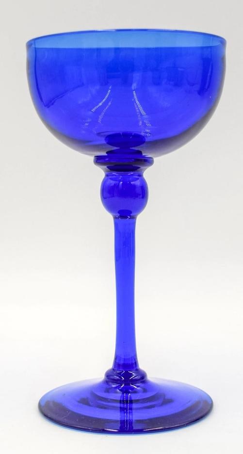 Steuben Flemish Blue Stemware Champagne Glass, Compote & Finger Bowl, Circa 1920 - 3