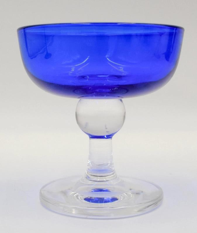 Steuben Flemish Blue Stemware Champagne Glass, Compote & Finger Bowl, Circa 1920 - 4