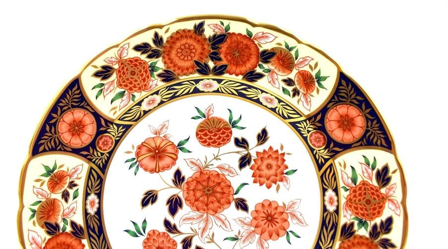 4 Royal Crown Derby Imari Antique Chrysanthemum Accents Plates Set of 4 - 4