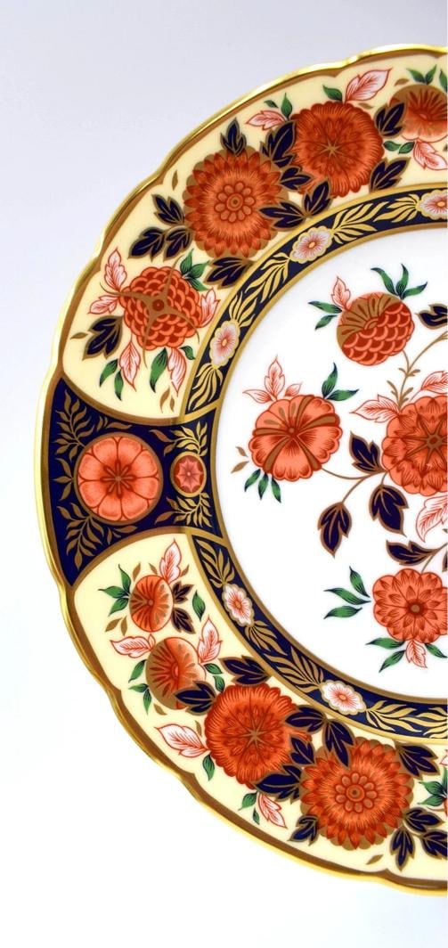 4 Royal Crown Derby Imari Antique Chrysanthemum Accents Plates Set of 4 - 5