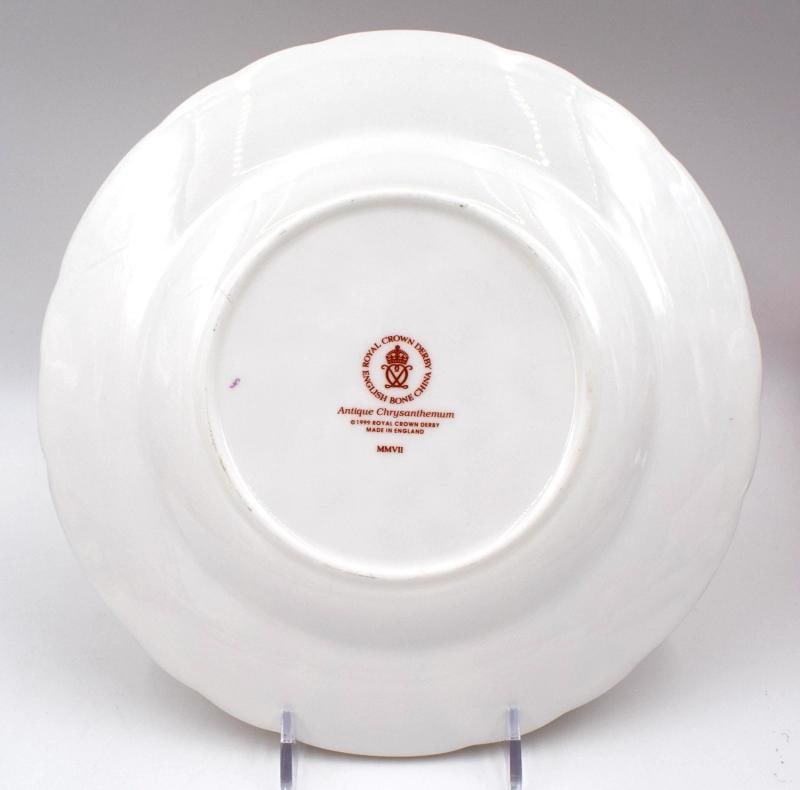 4 Royal Crown Derby Imari Antique Chrysanthemum Accents Plates Set of 4 - 9