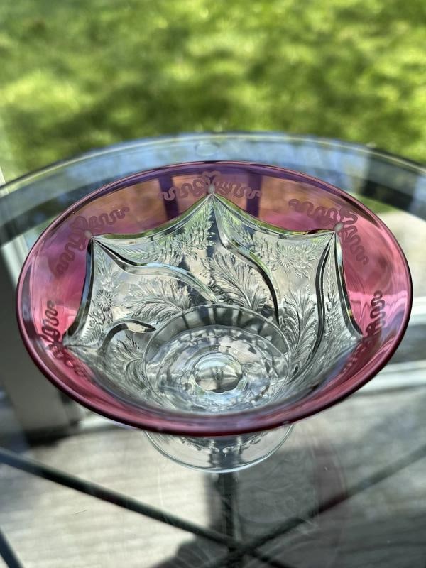 Fine Steuben Gold Ruby Engraved Cut Glass Bowl - Signed - 3