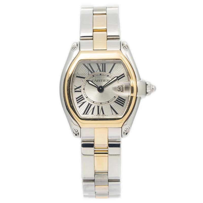 Cartier Roadster W62026Y4 18K Yellow Gold Two Tone Silver Dial Quartz Women 30mm - 5