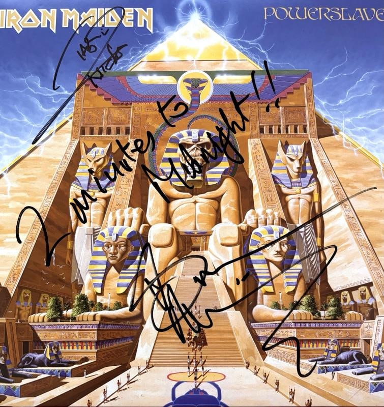 BRUCE DICKINSON & NICKO Signed IRON MAIDEN Vinyl Album PSA DNA COA w Inscription: BRUCE DICKINSON & NICKO Signed IRON MAIDEN Vinyl Album PSA DNA COA w Inscription