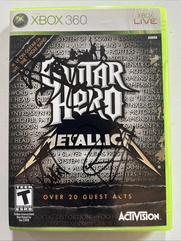 Metallica: Lars Ulrich, James Hetfield, Robert Trujillo & Kirk Hammett Signed Guitar Hero Video G... (1 of 3)