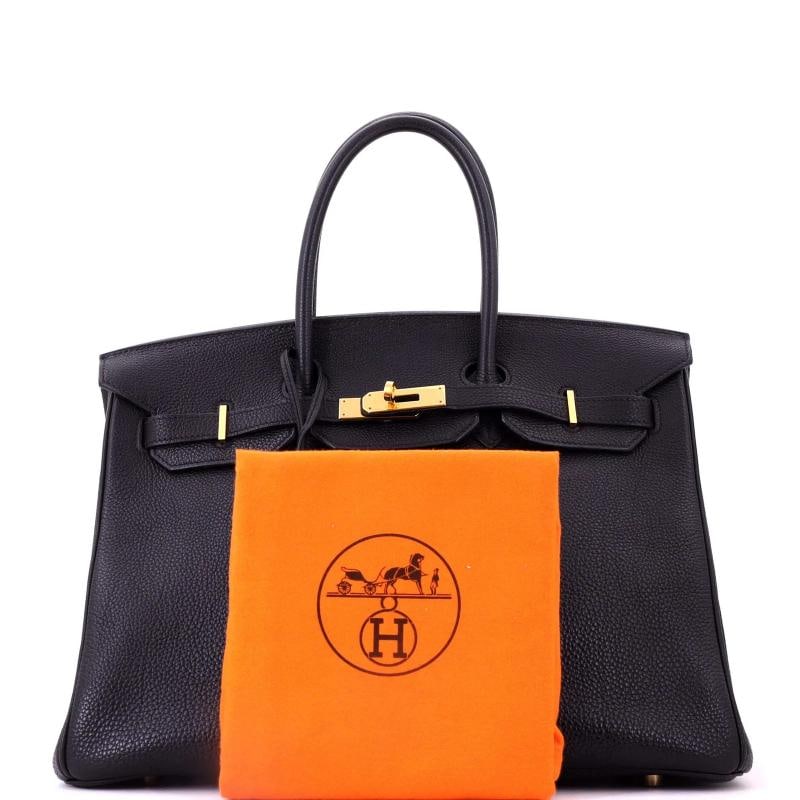 Hermes Birkin Handbag Black Togo with Gold Hardware 35 - 2