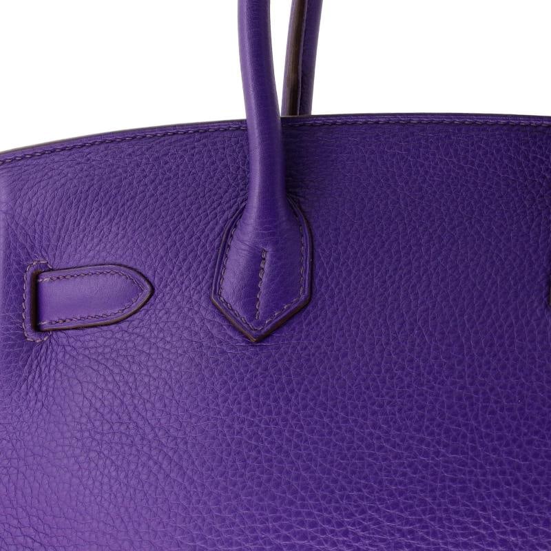 Hermes Birkin Handbag Purple Clemence with Palladium Hardware 30 - 8