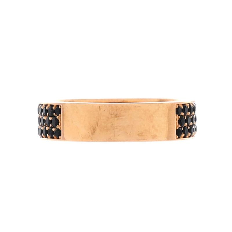 Hermes Collier de Chien Ring 18K Rose Gold with Pave Black Spinels Small - 3