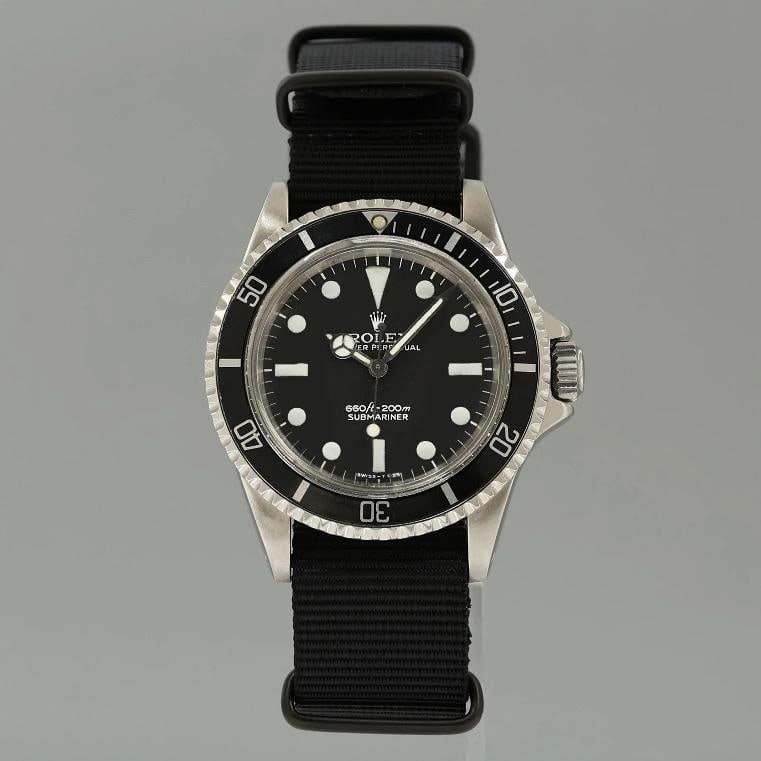 Vintage Rolex Submariner 5513 Matte Feet First Dial 40mm Steel Oyster Watch Box - 2