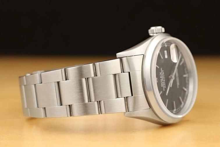 2004 PAPER ROLEX MENS DATEJUST 16200 36MM BLACK DIAL STEEL OYSTER WATCH - 8