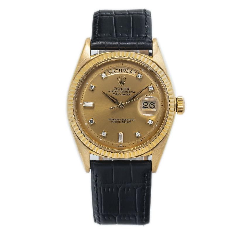 Rolex DayDate 1803 18k Yellow Gold Factory Diamond Champagne Dial Men watch 36mm (1 of 6)