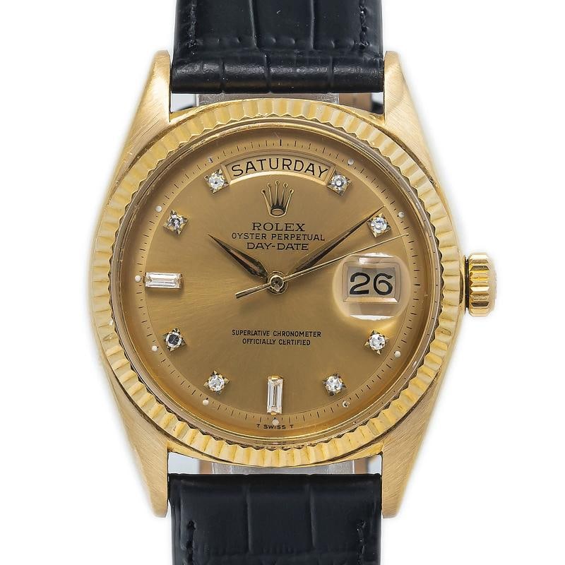 Rolex DayDate 1803 18k Yellow Gold Factory Diamond Champagne Dial Men watch 36mm - 2