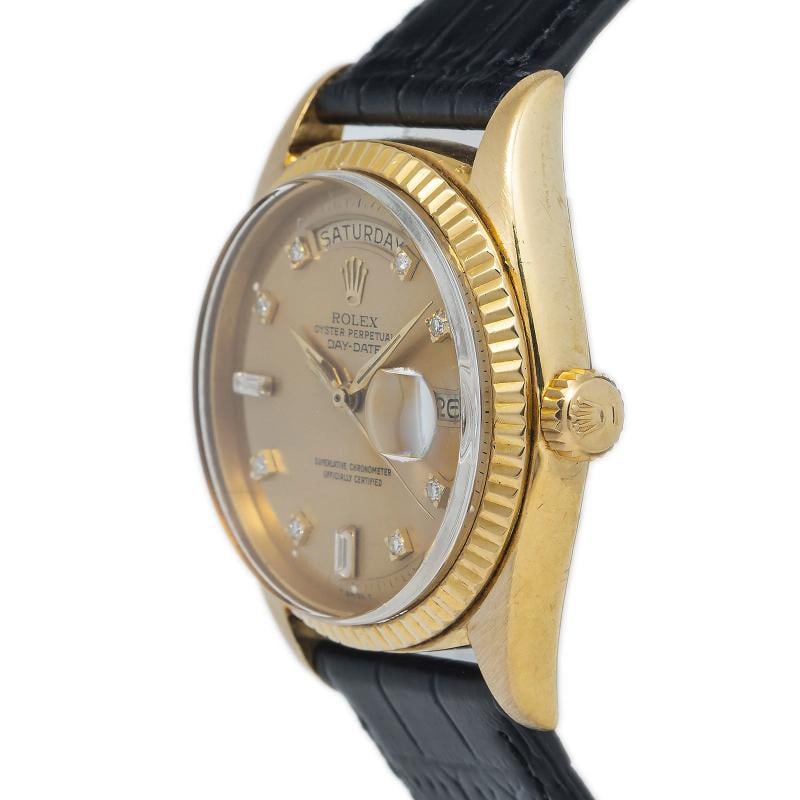 Rolex DayDate 1803 18k Yellow Gold Factory Diamond Champagne Dial Men watch 36mm - 3