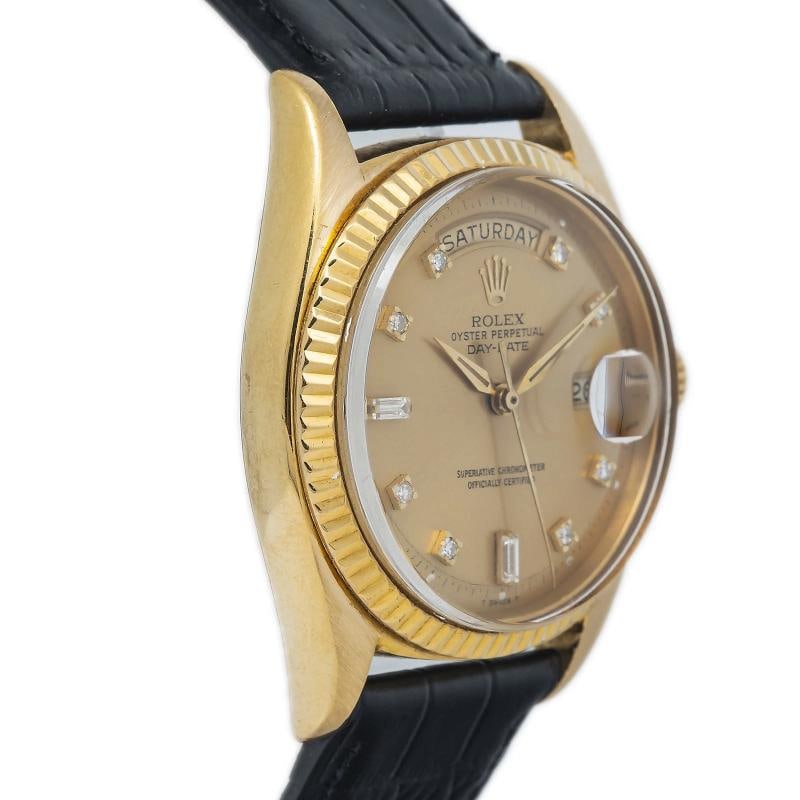 Rolex DayDate 1803 18k Yellow Gold Factory Diamond Champagne Dial Men watch 36mm - 4