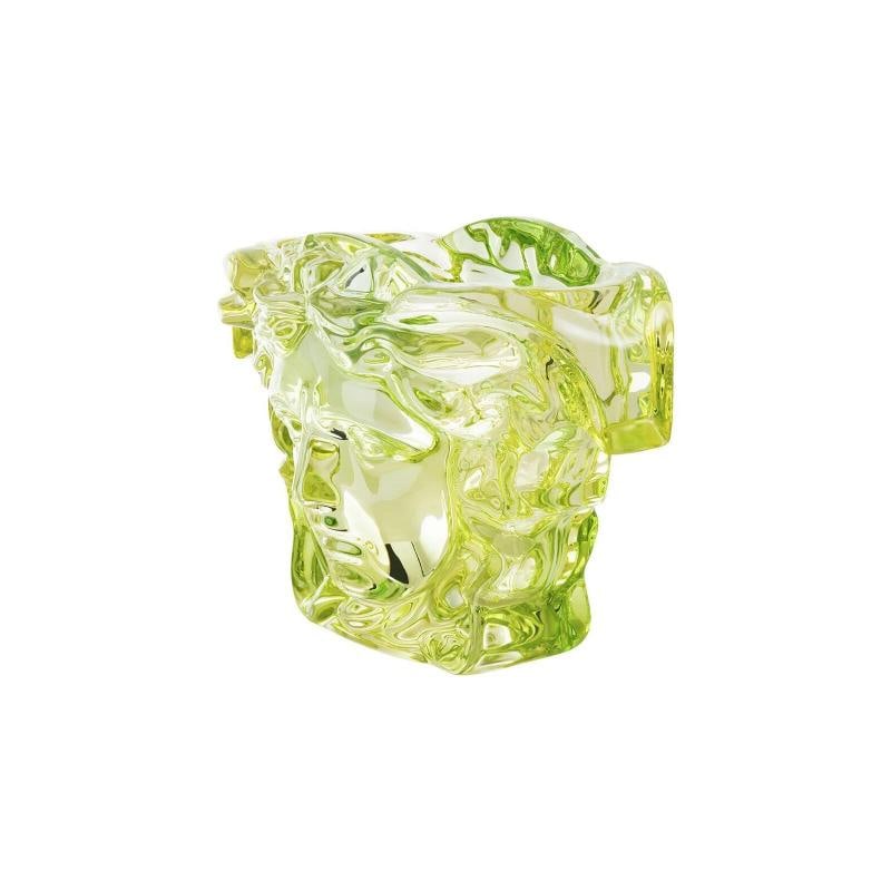 Versace Rosenthal Medusa Grande Vase H. 19 cm (7.48") Yellow-Green, in Crystal - 2