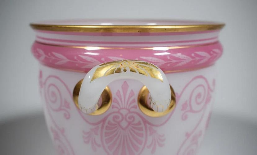 Rare Baccarat Pink Cameo Wine Cooler - Circa 1870 - 8