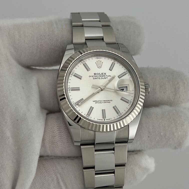 2025 Rolex Datejust 41 126334 41mm Silver Dial 18k White Gold Steel Box Paper - 2