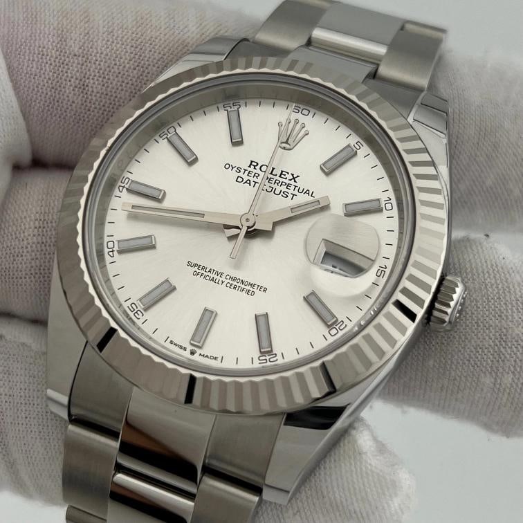 2025 Rolex Datejust 41 126334 41mm Silver Dial 18k White Gold Steel Box Paper - 3