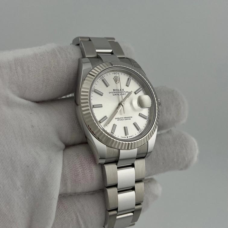 2025 Rolex Datejust 41 126334 41mm Silver Dial 18k White Gold Steel Box Paper - 4