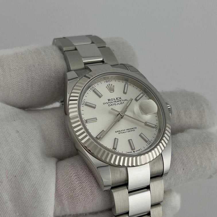 2025 Rolex Datejust 41 126334 41mm Silver Dial 18k White Gold Steel Box Paper - 5