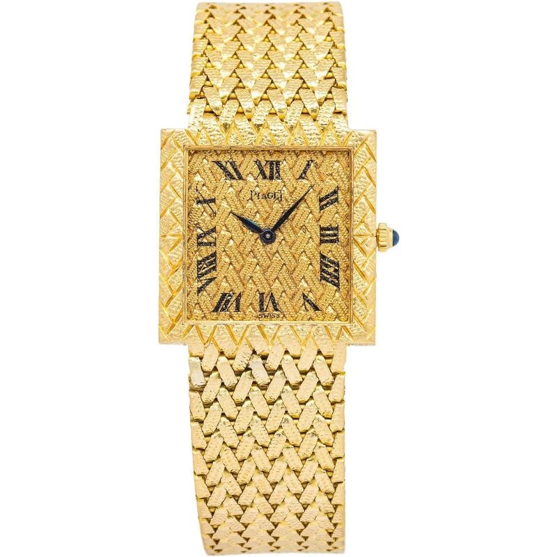 Piaget Vintage 9133P5 18K Textured Gold Manual Winding Ladies Watch 23mm: Case Size 23mm Wrist Fit 6.25inches Box No Papers No Condition Ã¢â‚¬â€ Excellent Full Specifications Brand Piaget Model Vintage Customized No Serial # 149XXX