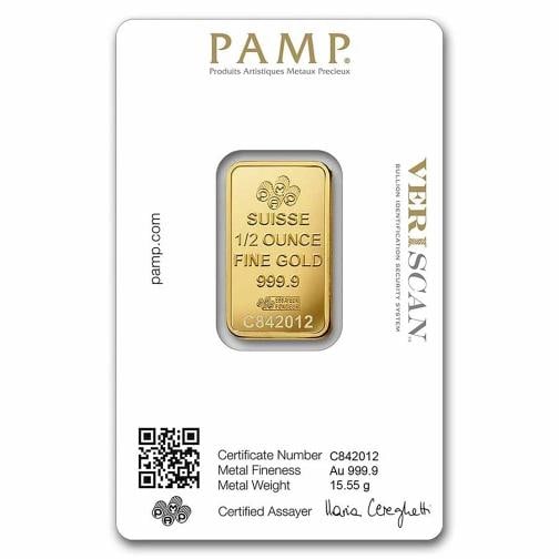 1/2 oz Gold Bar PAMP Lady Fortuna VeriscanÃ‚Â® (In Assay) .9999 Fine - 2