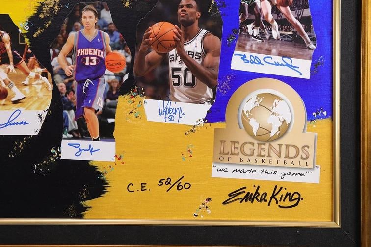 NBA 60 Greatest "NBA Legends Of Basketball" Signed Framed Lithograph #52/60 BAS - 2