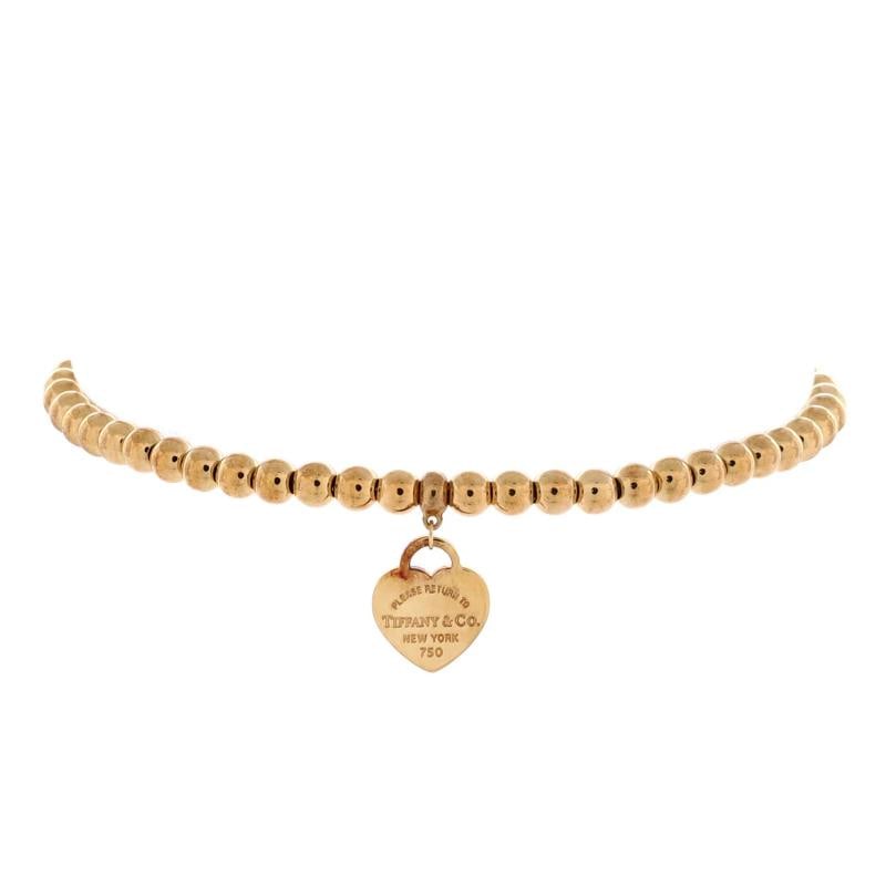 Tiffany & Co. Return To Tiffany Heart Tag Bead Bracelet 18K Yellow Gold Mini - 2