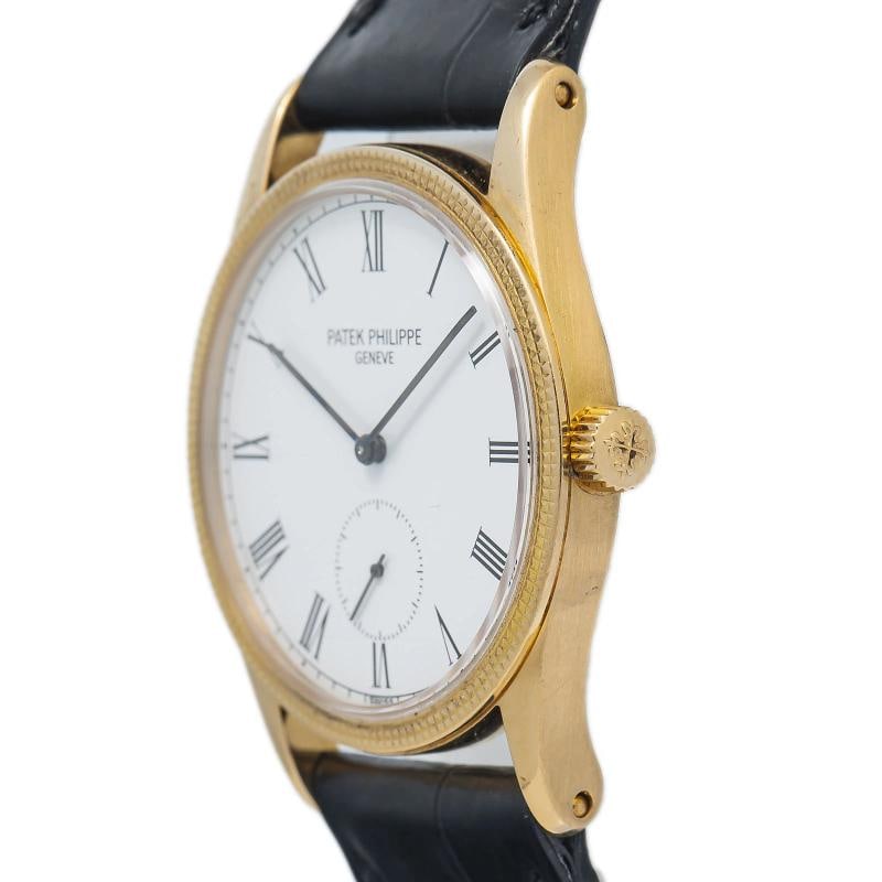 Patek Philippe Calatrava 3796J 18k Yellow Gold Hand Wind leather band Watch 31mm - 3