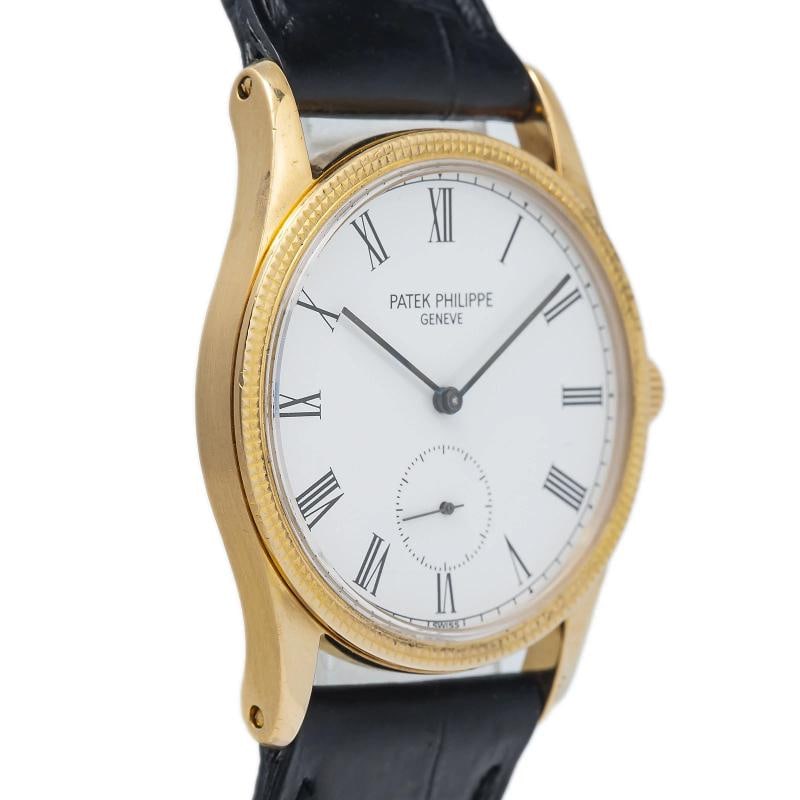 Patek Philippe Calatrava 3796J 18k Yellow Gold Hand Wind leather band Watch 31mm - 4