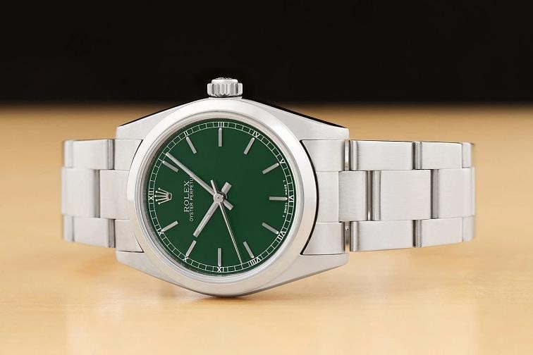 ROLEX OYSTER PERPETUAL 77080 UNISEX GREEN STAINLESS STEEL OYSTER WATCH - 2