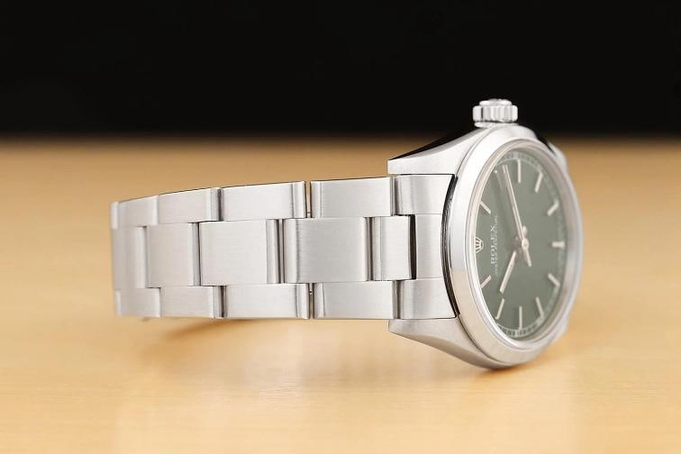 ROLEX OYSTER PERPETUAL 77080 UNISEX GREEN STAINLESS STEEL OYSTER WATCH - 7