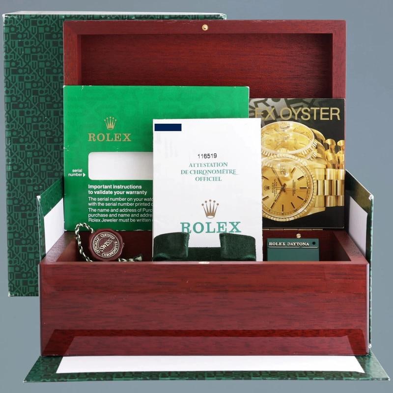 2006 MINT PAPERS Rolex Daytona 18k White Gold 116519 Meteorite Roman Leather - 7
