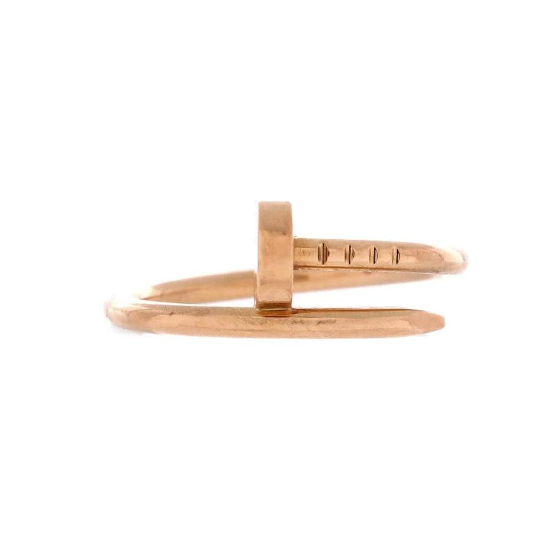 Cartier Juste un Clou Ring 18K Rose Gold Small: Condition: Pre-owned - Good,Brand: Cartier,Main Stone: Unknown,Metal: 18K Rose Gold,Metal Purity: 18K,Ring Size: 6 - 52,Type: Ring,Color: Rose Gold,Style: 18K Rose Gold,Material: 18K Rose Gold