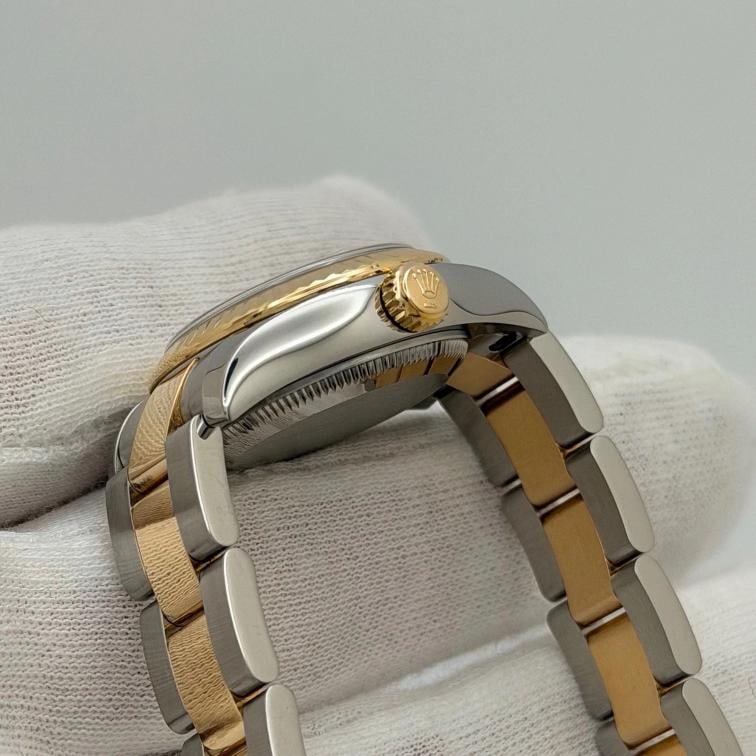 Rolex Ladies Datejust 179173 26mm Silver Diamond Dial 18k Gold Steel Box Paper - 9